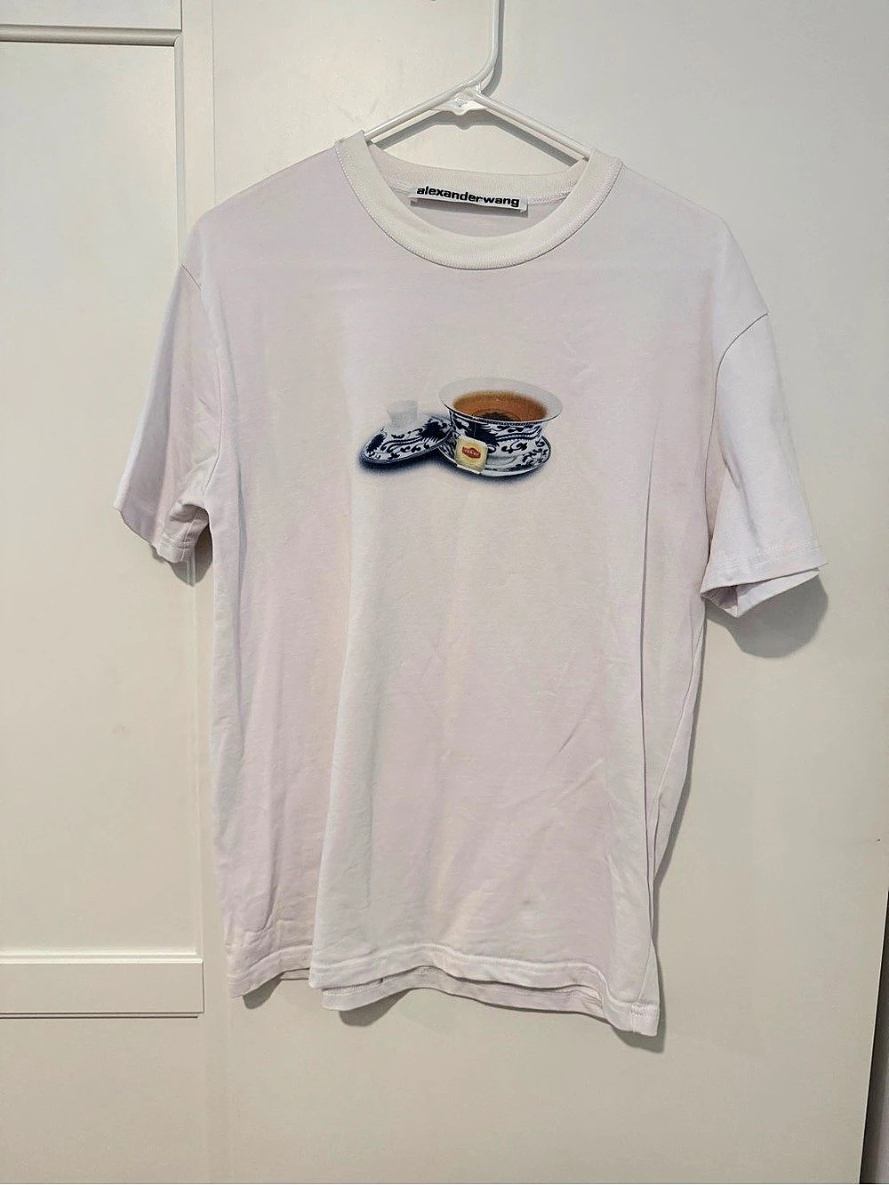 Alexander Wang Teacup Graphic Short Sleeve Tee - Size Small